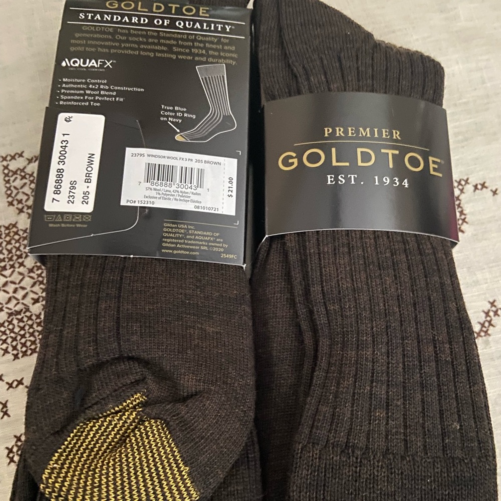 6 pairs Men’s Brown Mid Calf Socks